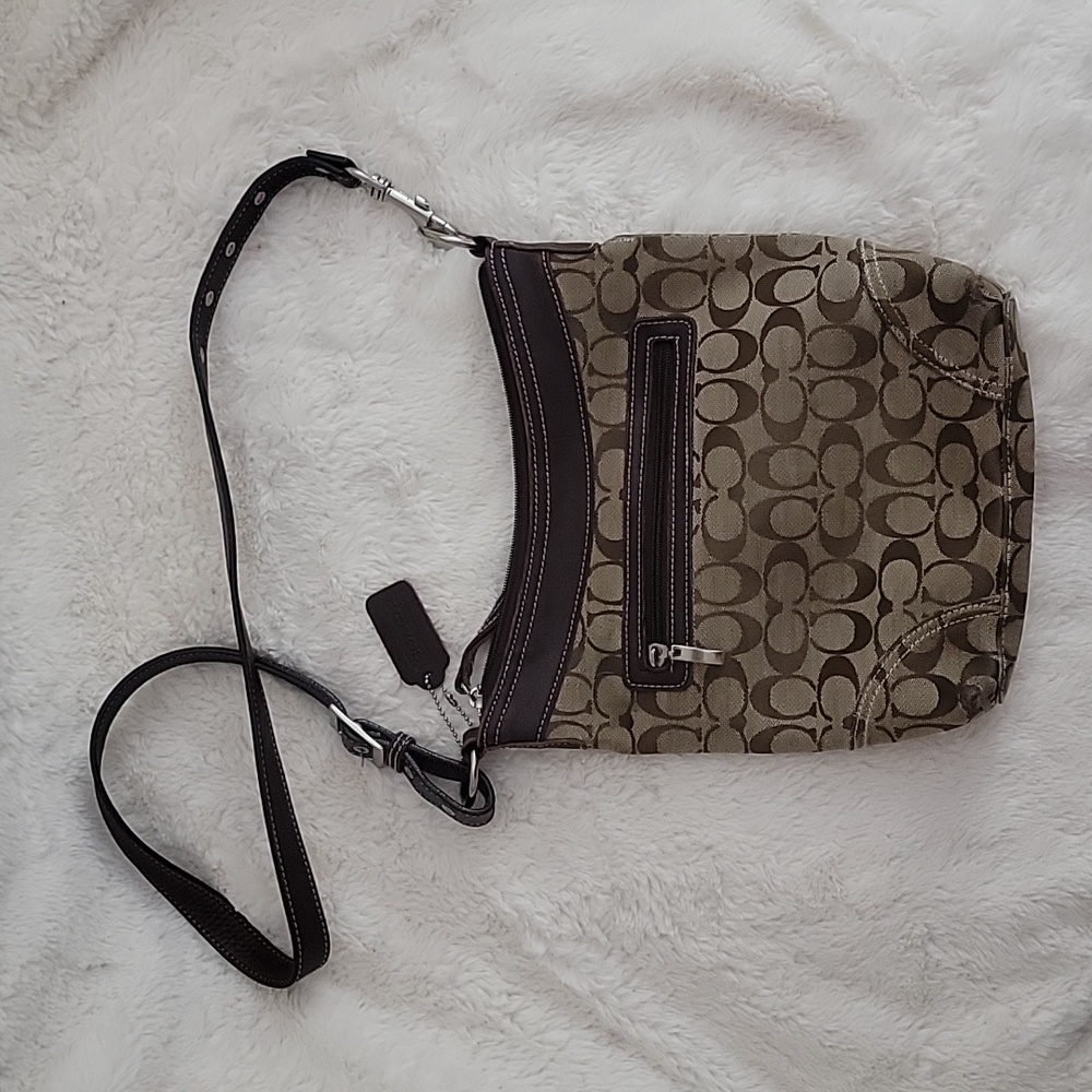 Coach Monogram Canvas Crossbody Bag Purse - Picture 1 of 16